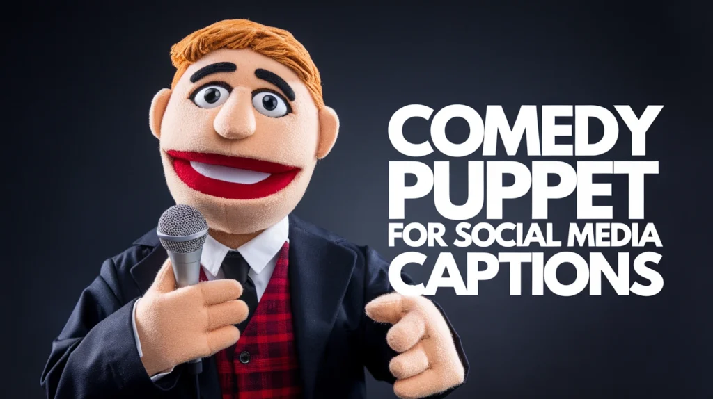 Comedy puppet for Social Media Captions