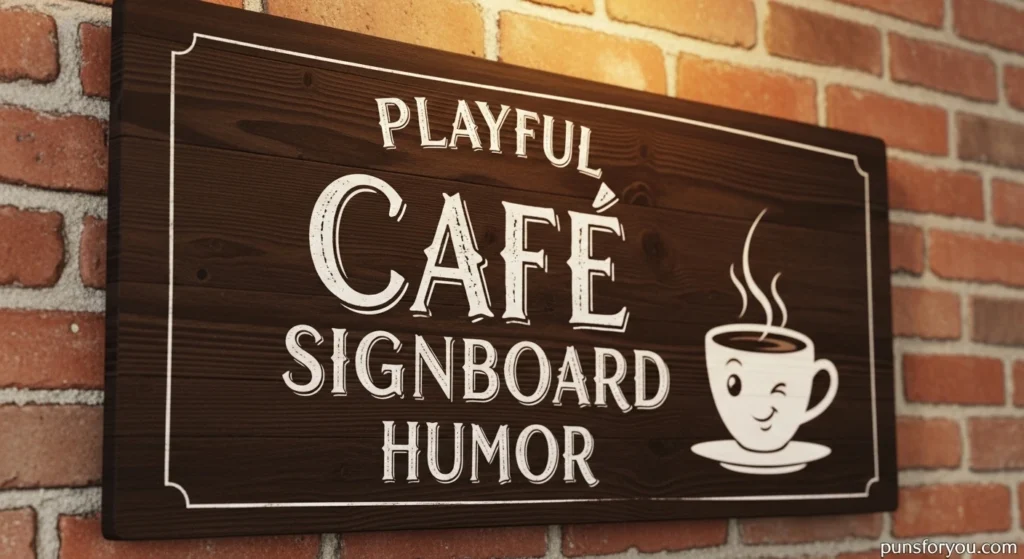 Playful Café Signboard Humor