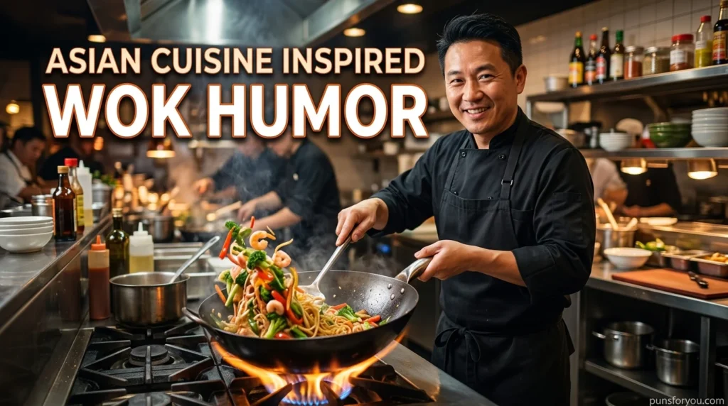 Asian Cuisine Inspired Wok Humor