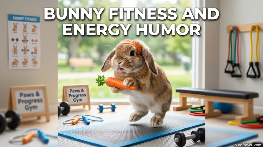 Bunny Fitness and Energy Humor