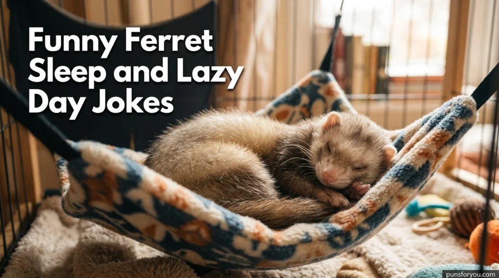 Funny Ferret Sleep and Lazy Day Jokes