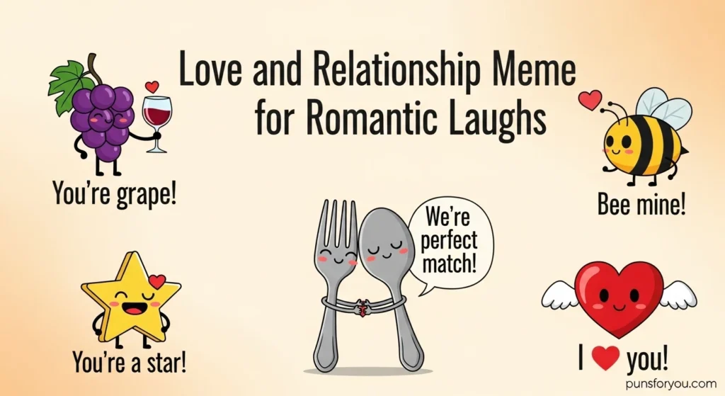 Love and Relationship Meme Puns for Romantic Laughs