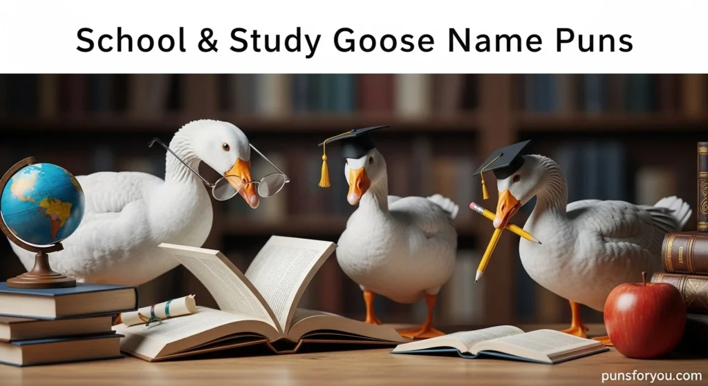 School & Study Goose Name Puns
