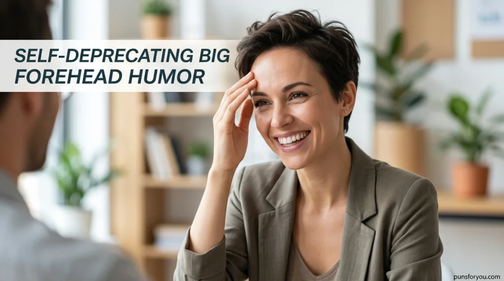 Self-Deprecating Big Forehead Humor