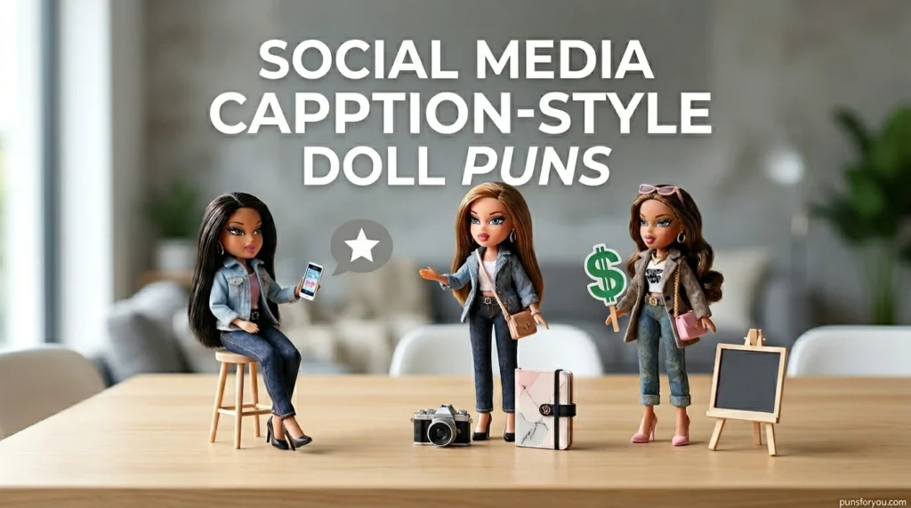 Social Media Caption-Style Doll Puns