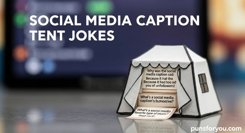 Social Media Caption Tent Jokes