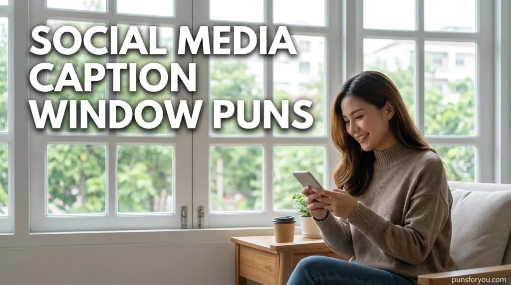 Social Media Caption Window Puns