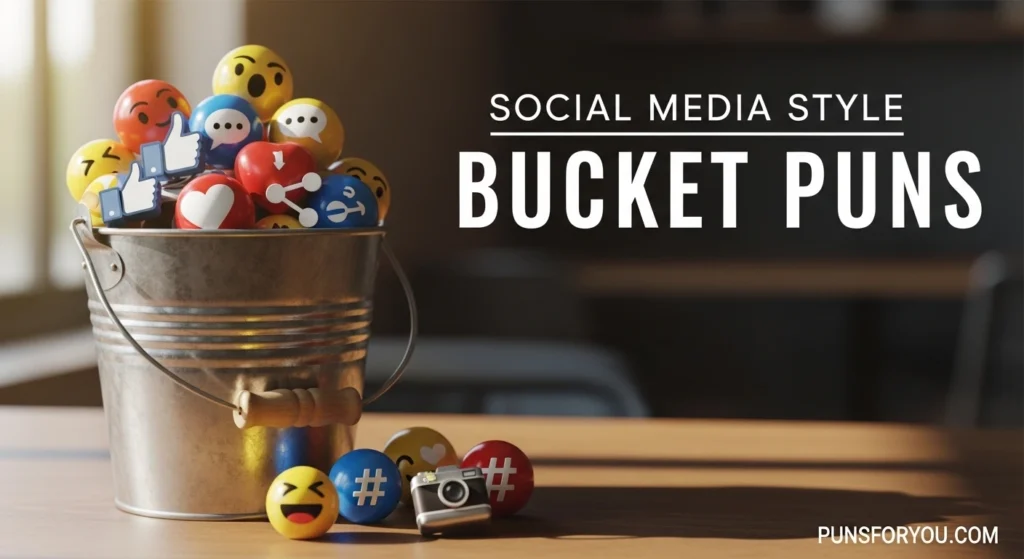 Social Media Style Bucket Puns
