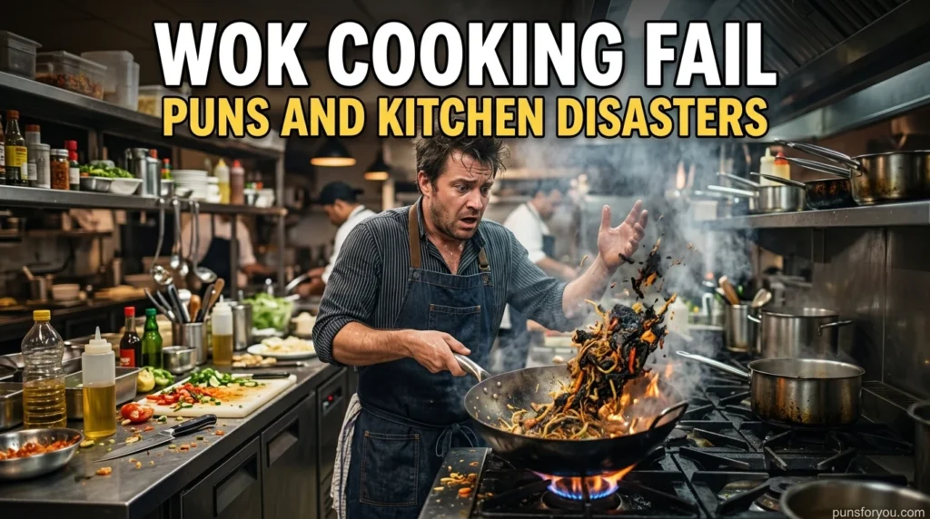 Wok Cooking Fail Puns and Kitchen Disasters