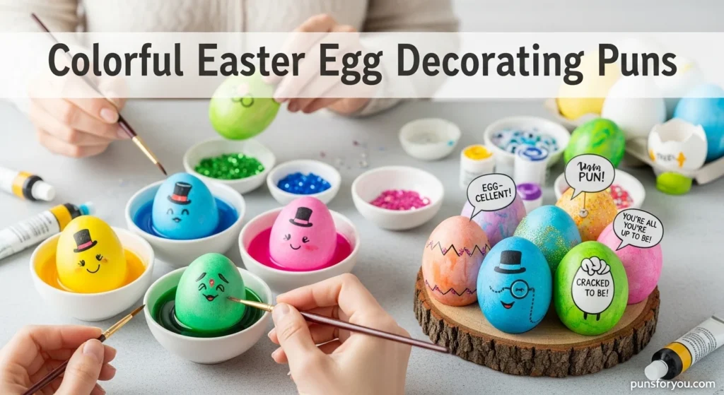 Colorful Easter Egg Decorating Puns