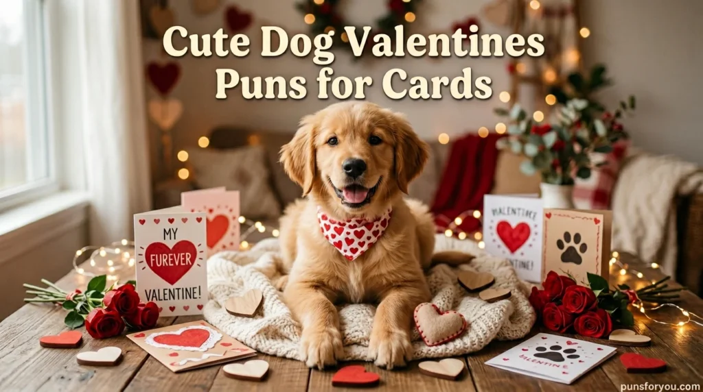 Cute Dog Valentines Puns for Cards
