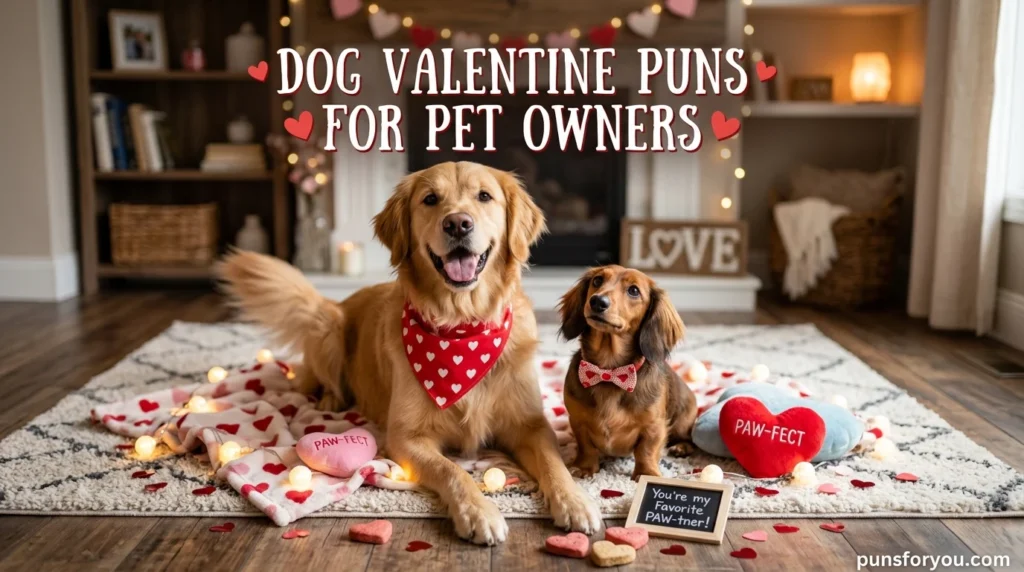 Dog Valentines Puns for Pet Owners