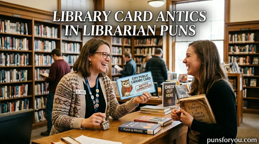 Library Card Antics in Librarian Puns