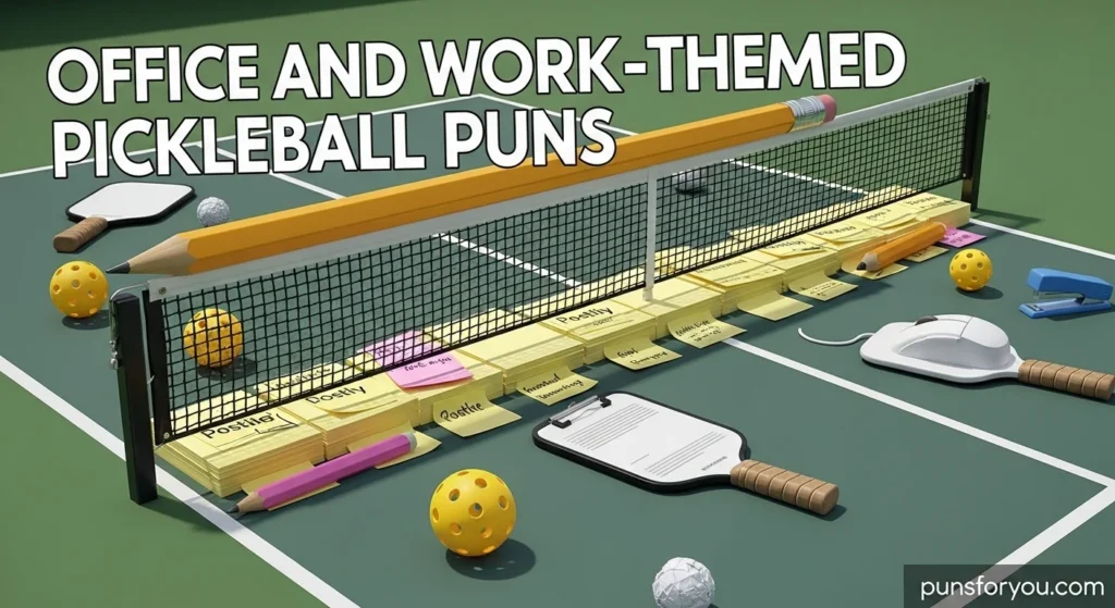 Office and Work-Themed Pickleball Puns