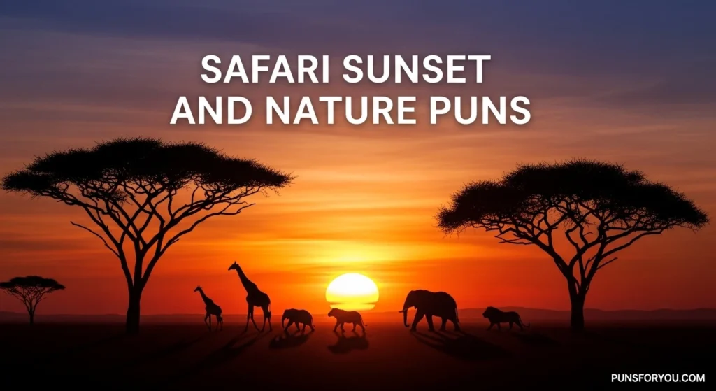 Safari Sunset and Nature Puns