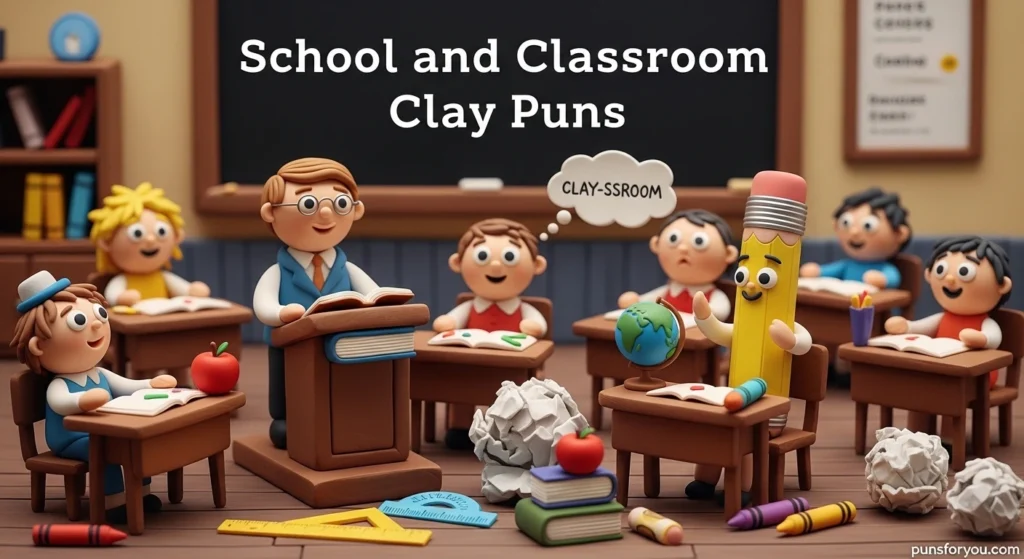 School and Classroom Clay Puns