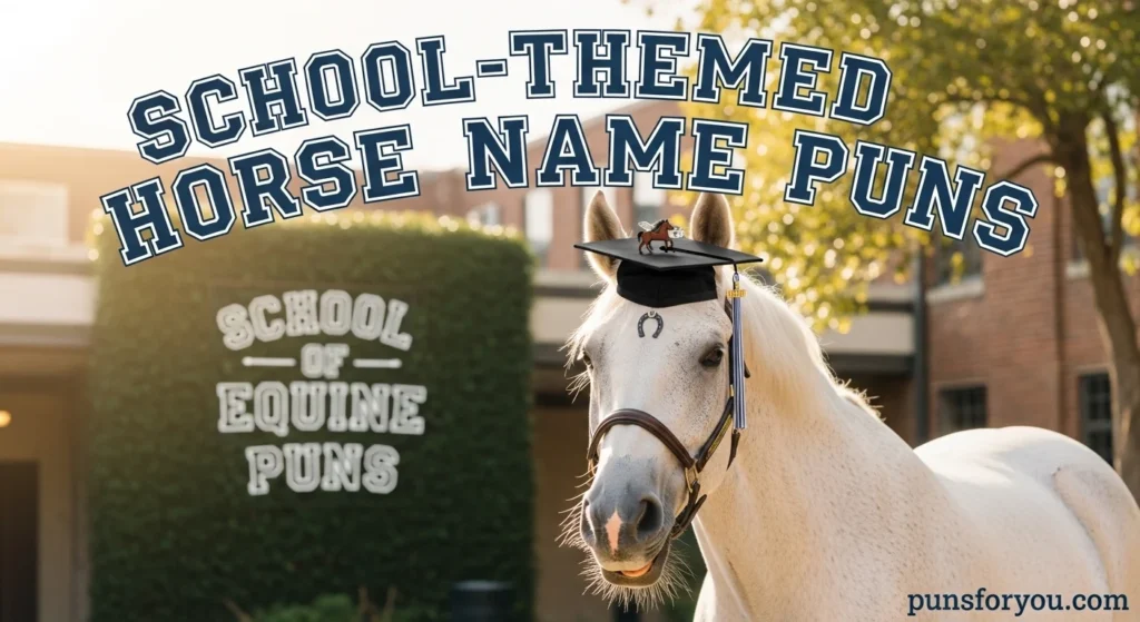 School-Themed Horse Name Puns