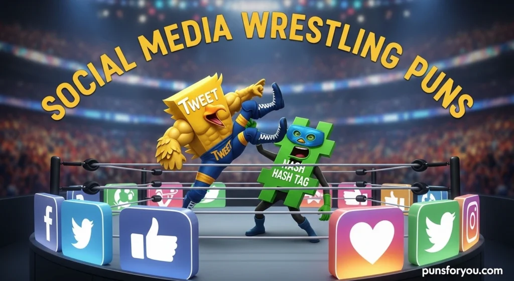 Social Media Wrestling Puns