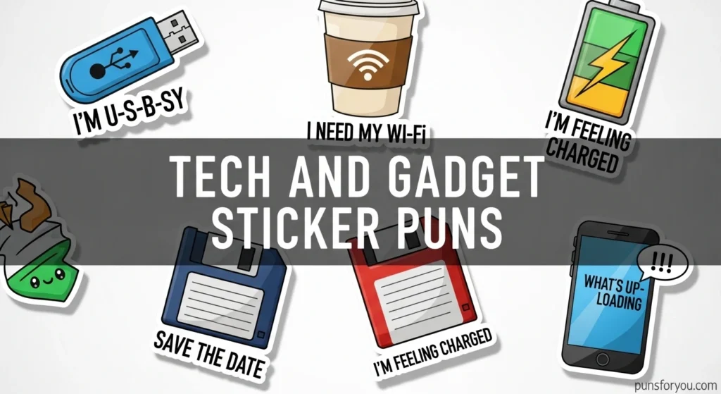 Tech and Gadget Sticker Puns