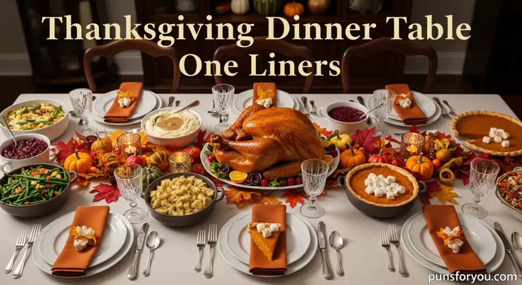 Thanksgiving Dinner Table One Liners