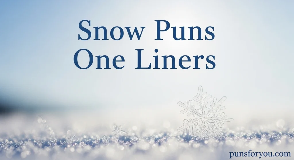 Snow Puns One Liners